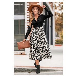 NWT Cupshe Women’s Leopard Print Long Sleeve Maxi Dress Size small